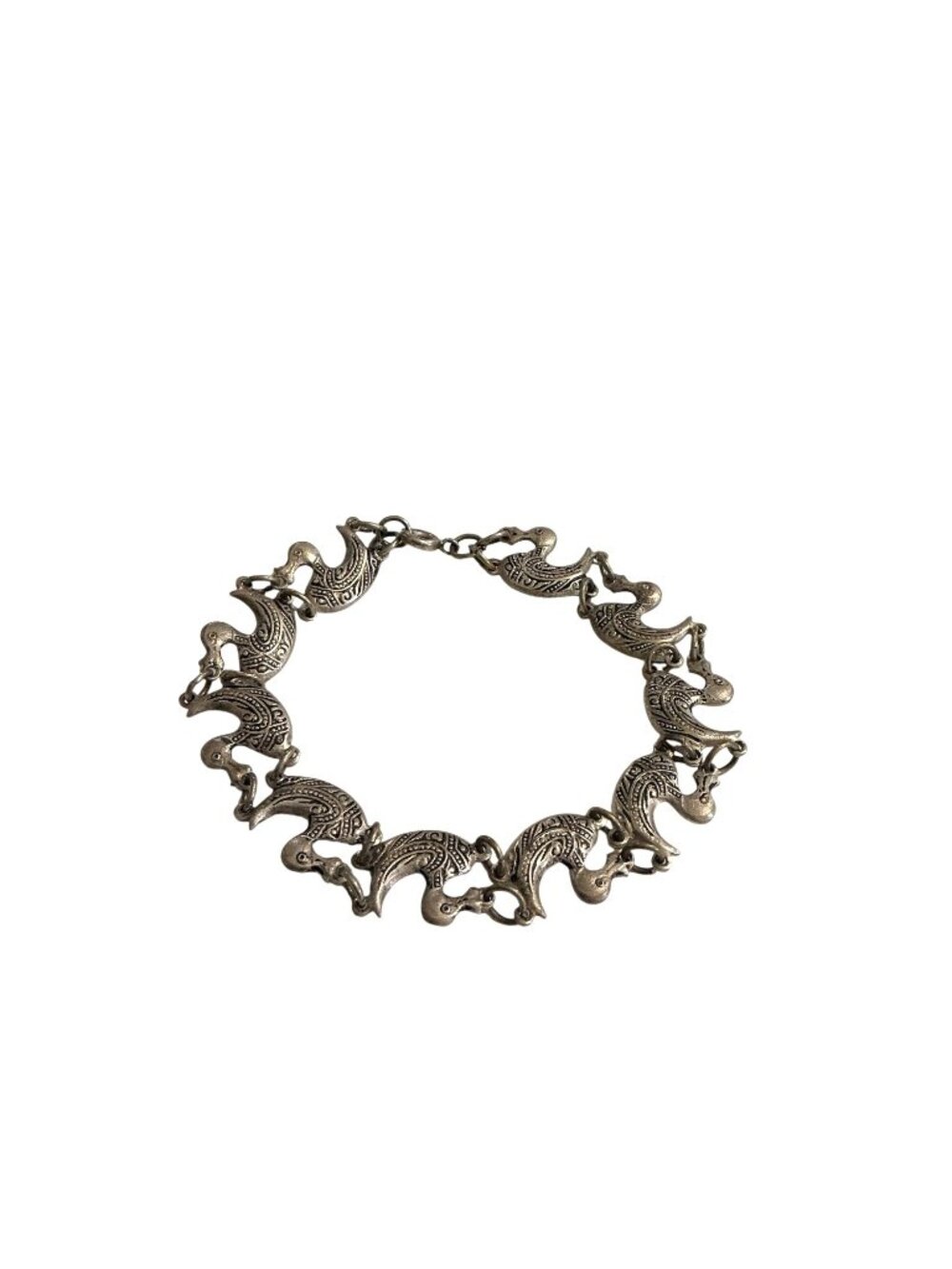Vintage Sterling Silver Duck Link Bracelet 7-Inch 7.6g Made In Spain - Picture 3 of 9
